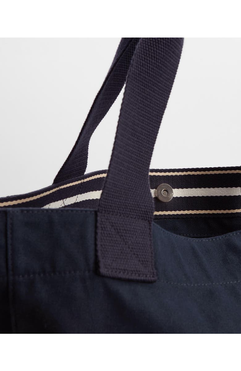 Barbour Logo Cotton Canvas Tote, Alternate, color, Navy/ Stone