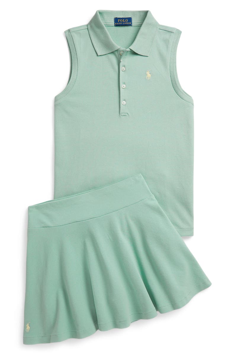 Polo Ralph Lauren Kids' Tennis Skirt with Built-In Shorts, Alternate, color, Green