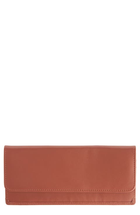 Personalized RFID Blocking Leather Clutch Wallet