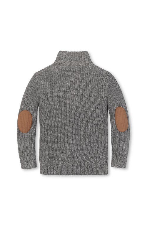 Hope & Henry Kids' Organic Mock Neck Cardigan Stitch Sweater In Gray