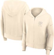 Nike Women's Nike Cream Cincinnati Bengals Glory Cropped Full-Zip Hoodie