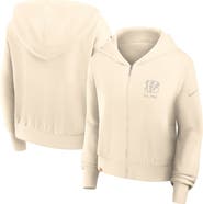 Nike Women's Nike Cream Cincinnati Bengals Glory Cropped Full-Zip Hoodie