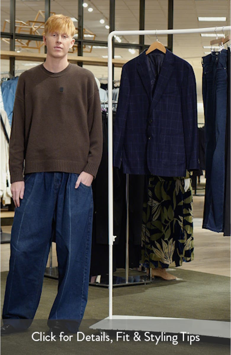 Mansfield Windowpane Check Navy Felted Wool Blend Sport Coat, sales video thumbnail