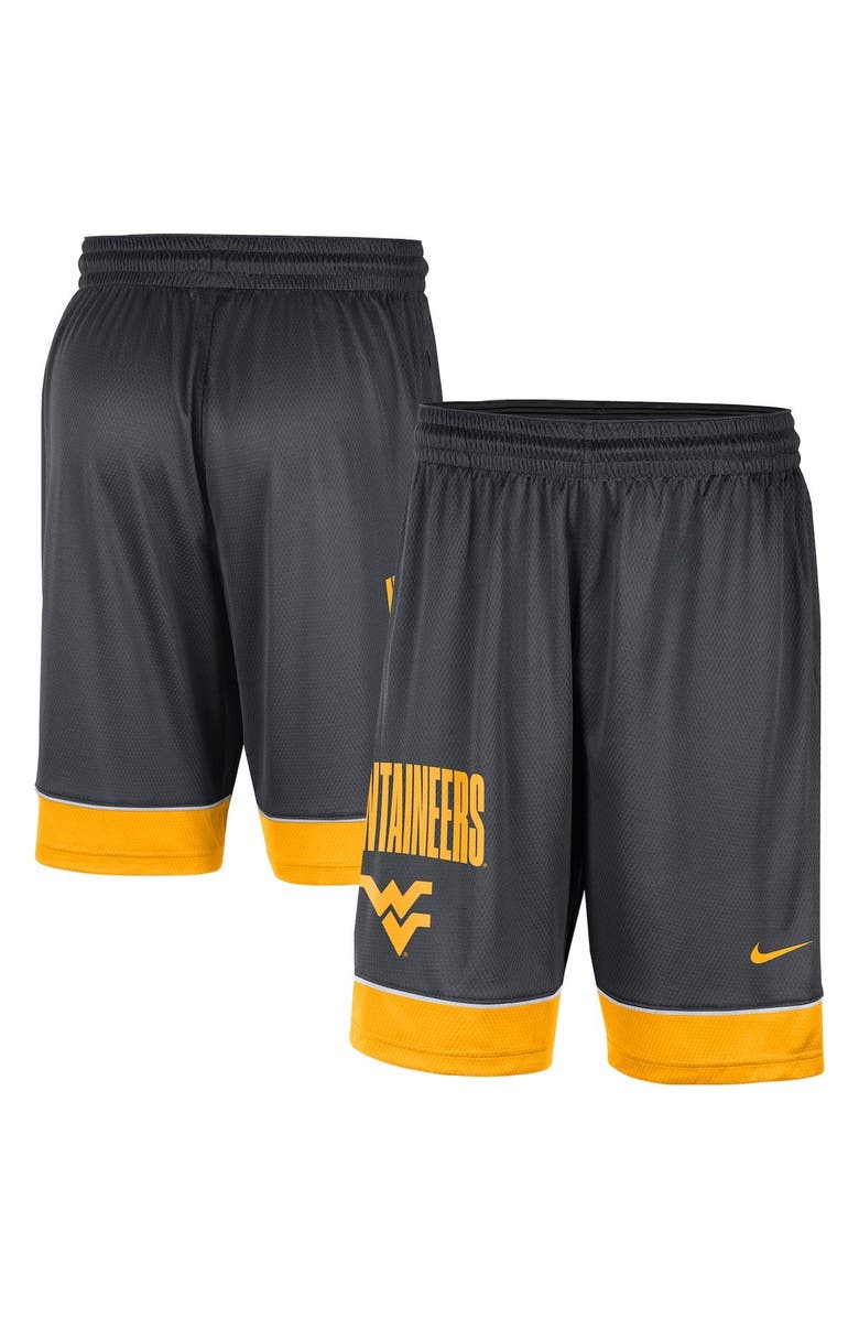 Nike Men's Nike Charcoal/Gold West Virginia Mountaineers Fast Break Shorts, Main, color, 