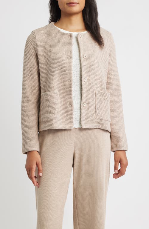 Eileen Fisher Textured Organic Cotton Jacket In Neutral