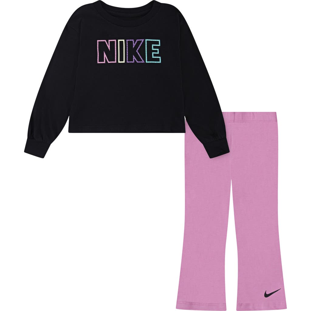 Nike Crewneck Sweatshirt & Leggings Set In Black