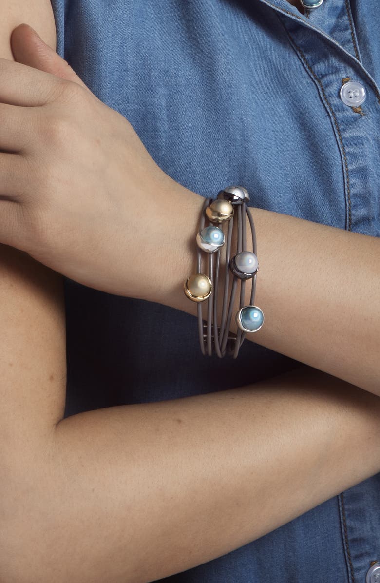 SAACHI Colored Orbs Leather Cords Bracelet, Alternate, color, 