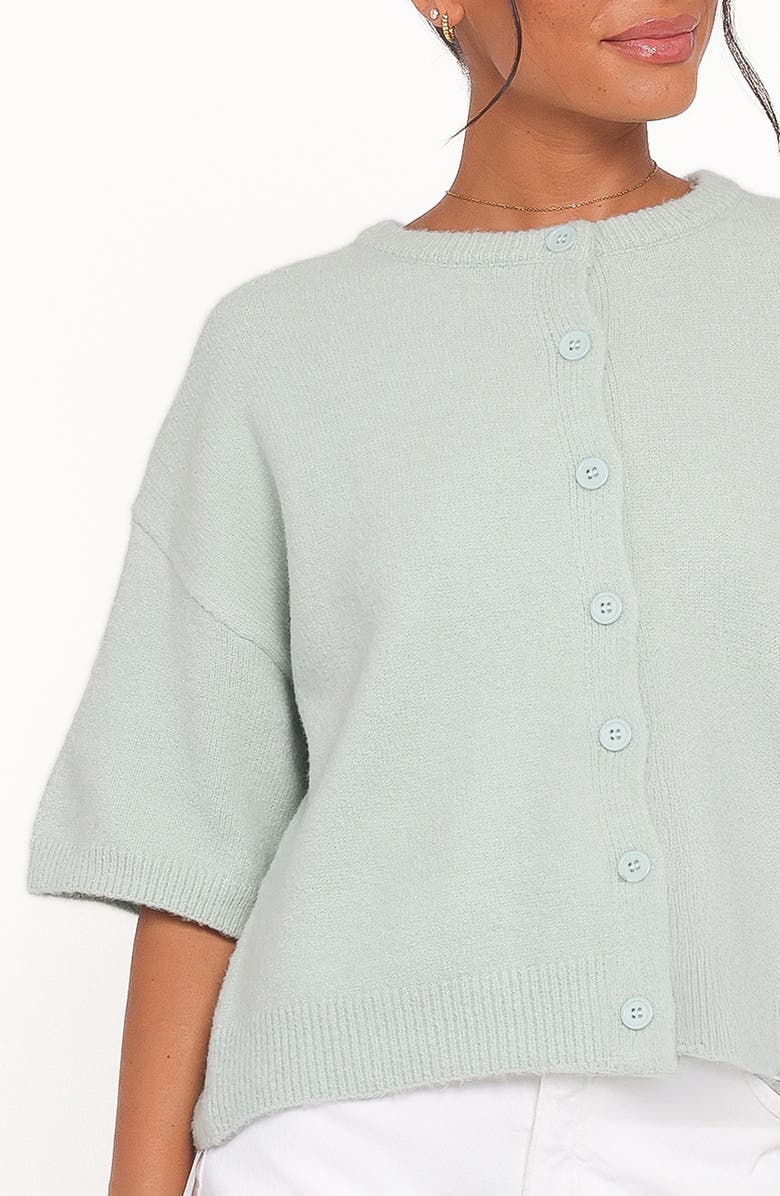 Petal & Pup Lilith Elbow Sleeve Cardigan, Alternate, color, Sage