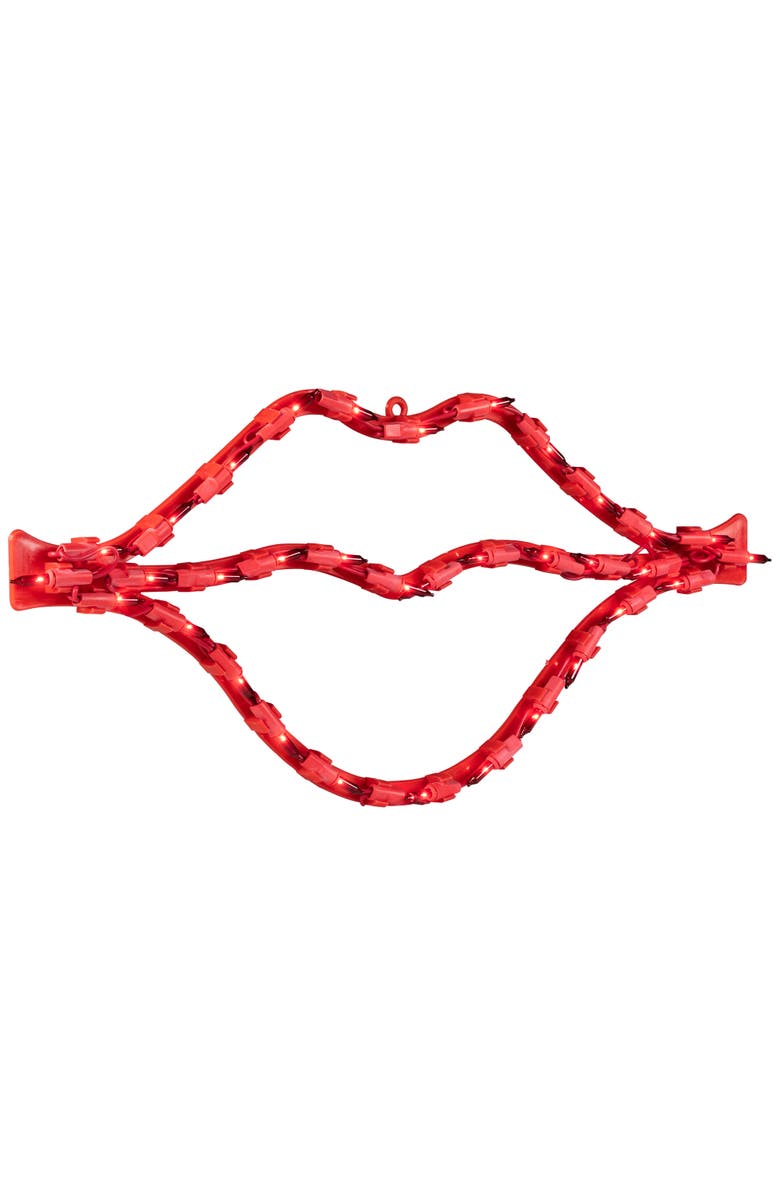 Northlight 17.5" Lighted Red Lips Valentine's Day Window Silhouette, Alternate, color, Red