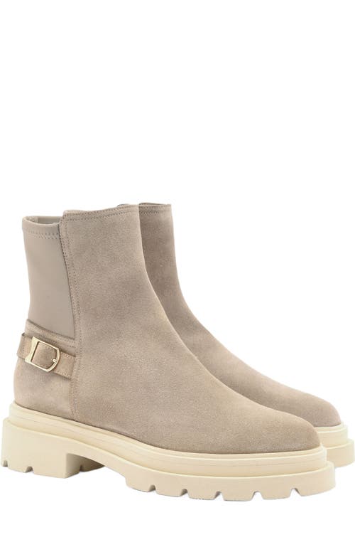 Santoni Beige Suede Ankle Boot In Natural