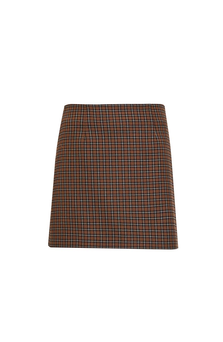 Exquise Kalea Check Mini Skirt, Alternate, color, Brown