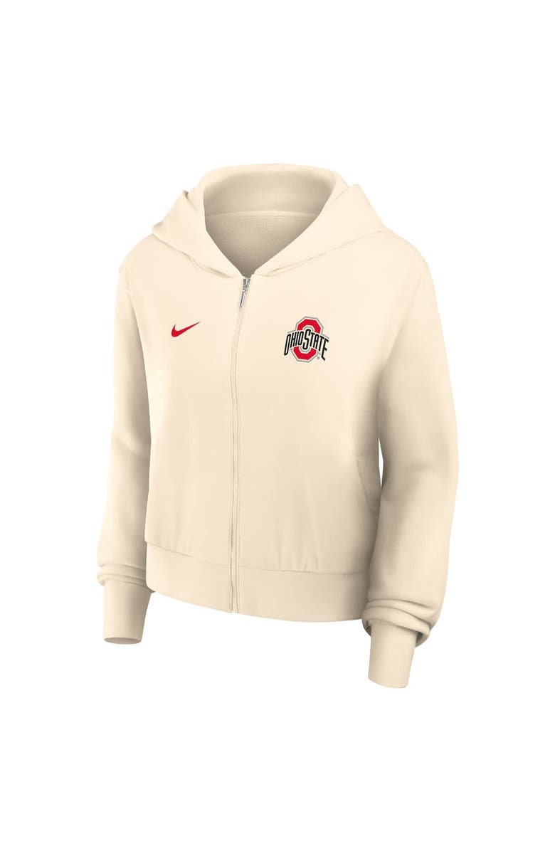 Nike Women's Nike Cream Ohio State Buckeyes Cropped Chill Full-Zip Hoodie, Alternate, color, Cream