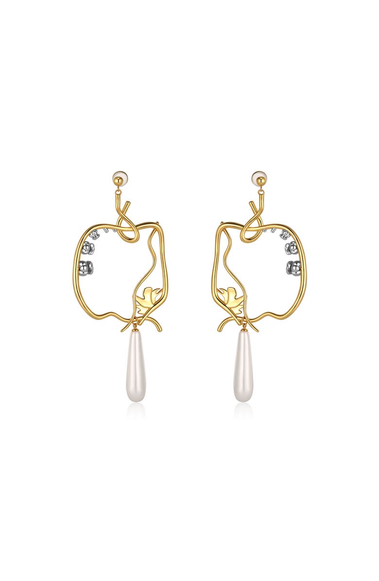 RC RETRO CHIC Lily of the Valley Earrings, Main, color, Gold & White