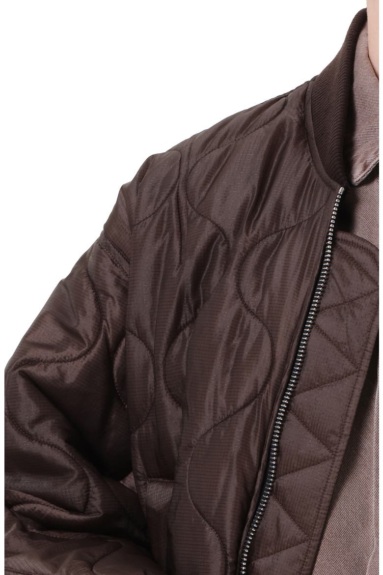 Isla Onion Quilted Bomber Jacket, Alternate, color, BOURBON DK CHOCOLATE BROWN