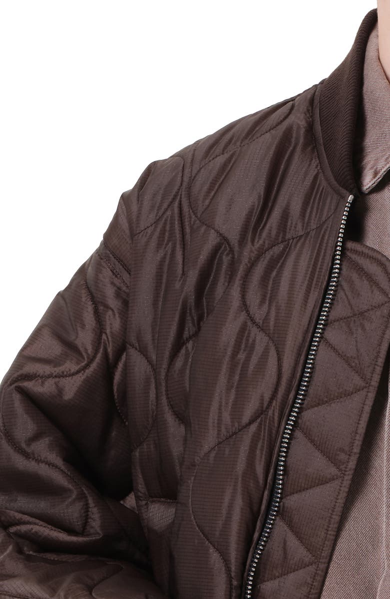 AGOLDE Isla Onion Quilted Bomber Jacket, Alternate, color, Bourbon Dk Chocolate Brown
