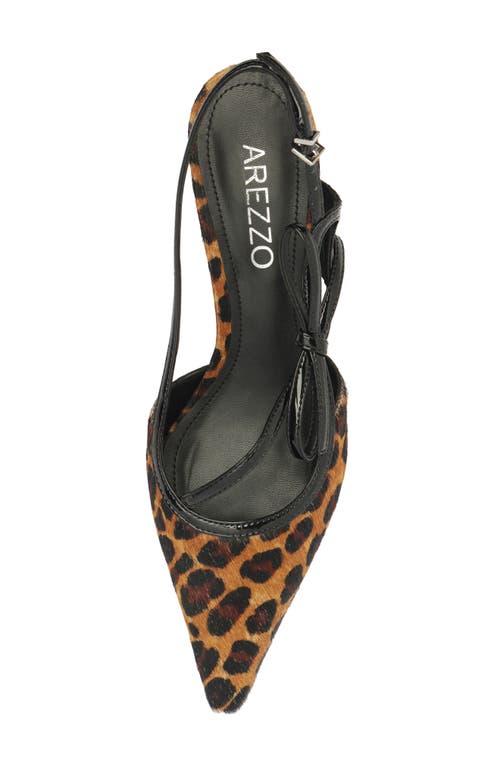 Arezzo Tessa Pointed Toe Slingback Pump In Animal Print