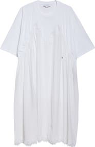 Stella McCartney Lace Trim Mixed Media T-Shirt Dress