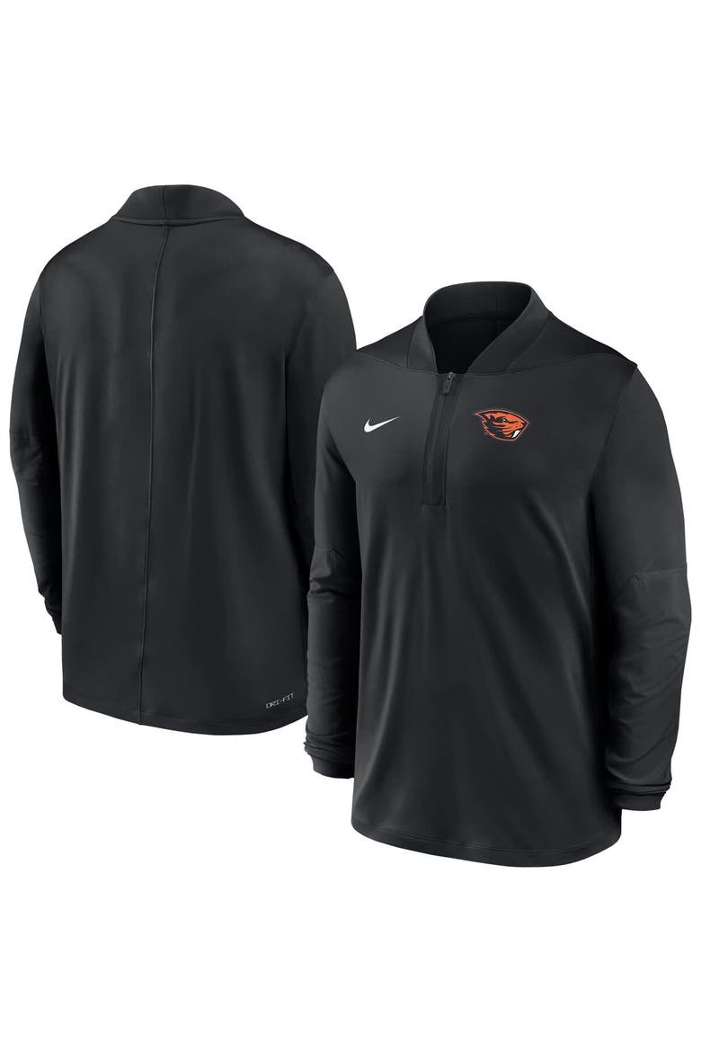Men's Nike  Black Oregon State Beavers Dri-FIT Half-Zip Pullover, Main, color, Black