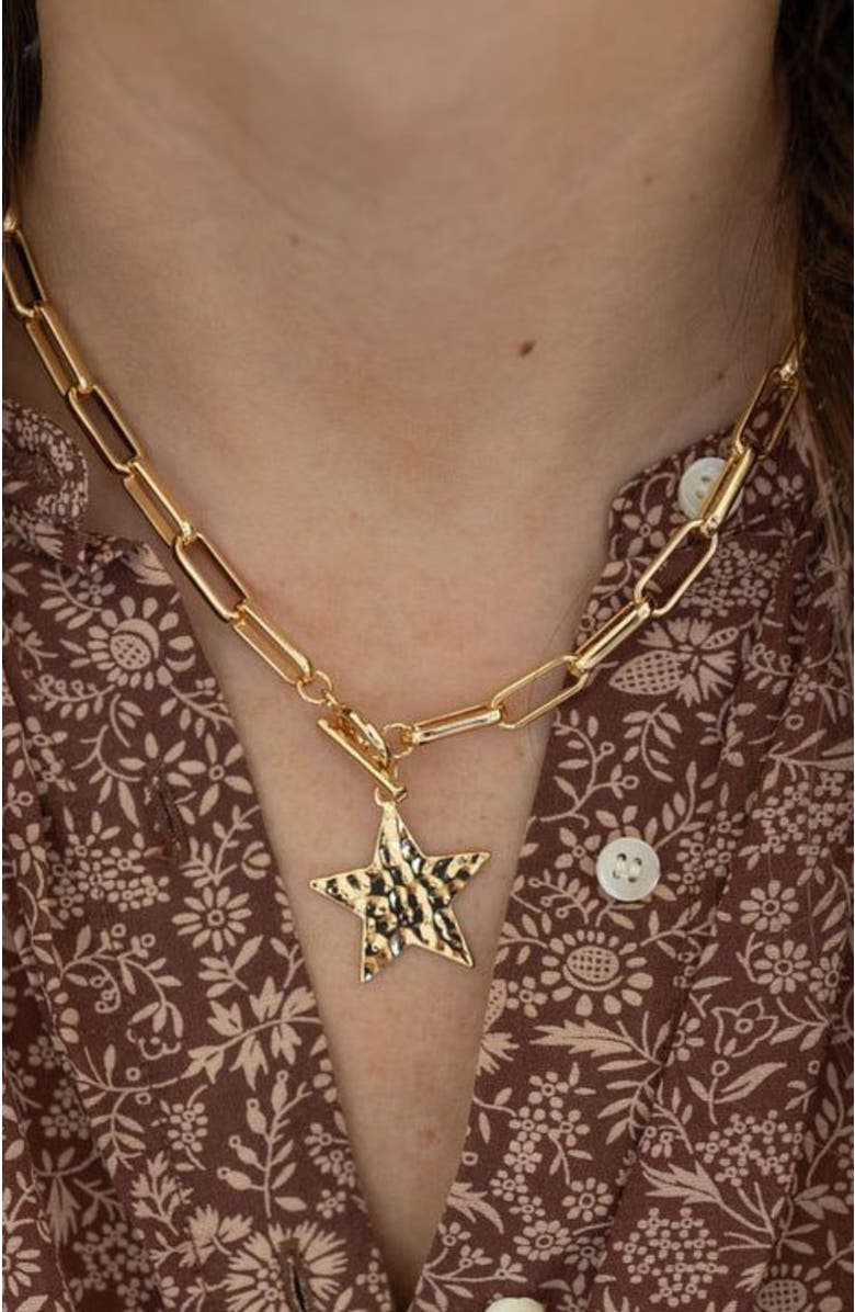 Erin McDermott Jewelry Star Hammered Necklace, Alternate, color, 