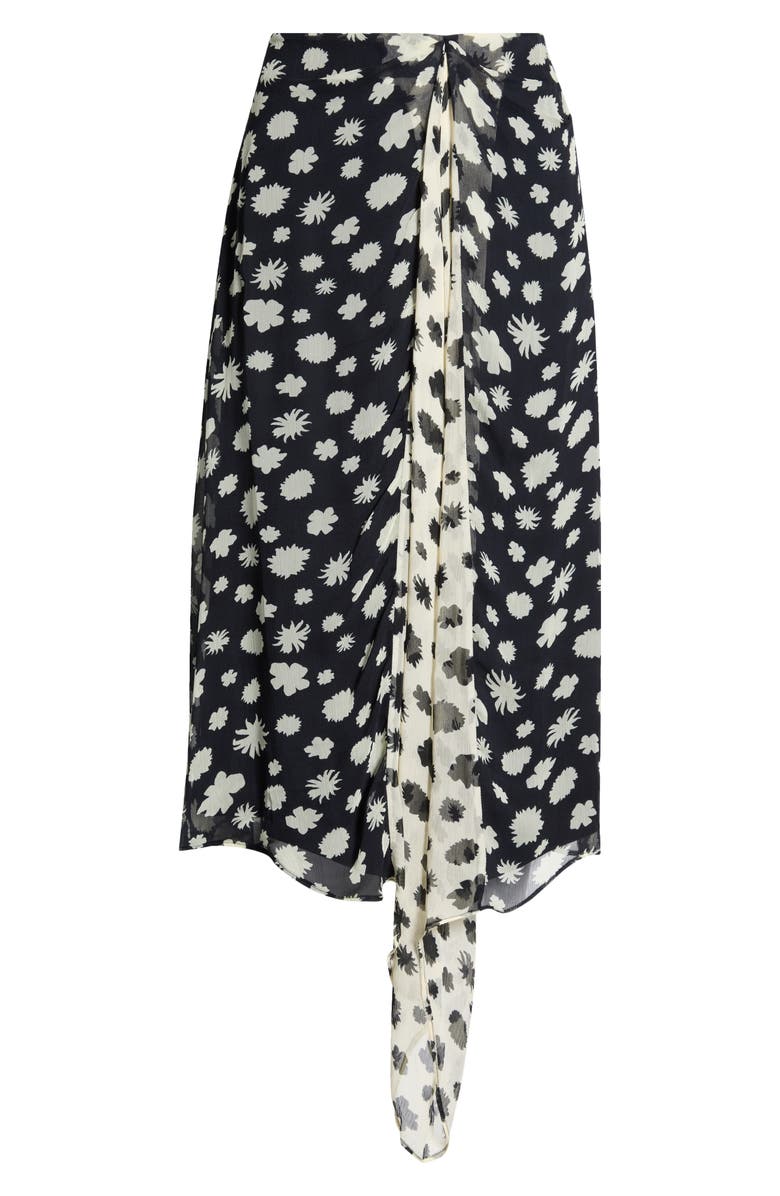 STAUD Sonoma Print Drape Chiffon Midi Skirt, Alternate, color, Ditsy Multi