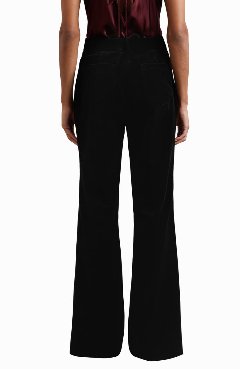 Reiss Myrtle Cotton Velvet Flare Leg Pants, Alternate, color, Black