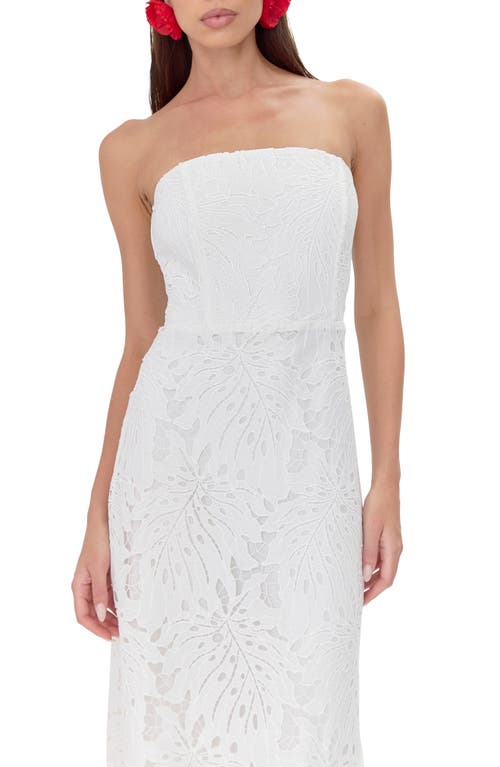 Shop Adelyn Rae Jessika 3d Lace Strapless Midi Dress In White