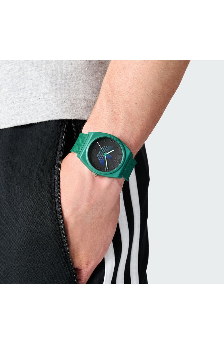 adidas Project Two Resin Strap Watch, 38mm, Alternate, color, Green