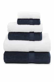 Linum Home Textiles Sinemis Terry 6-Piece Towel Set - Navy/White