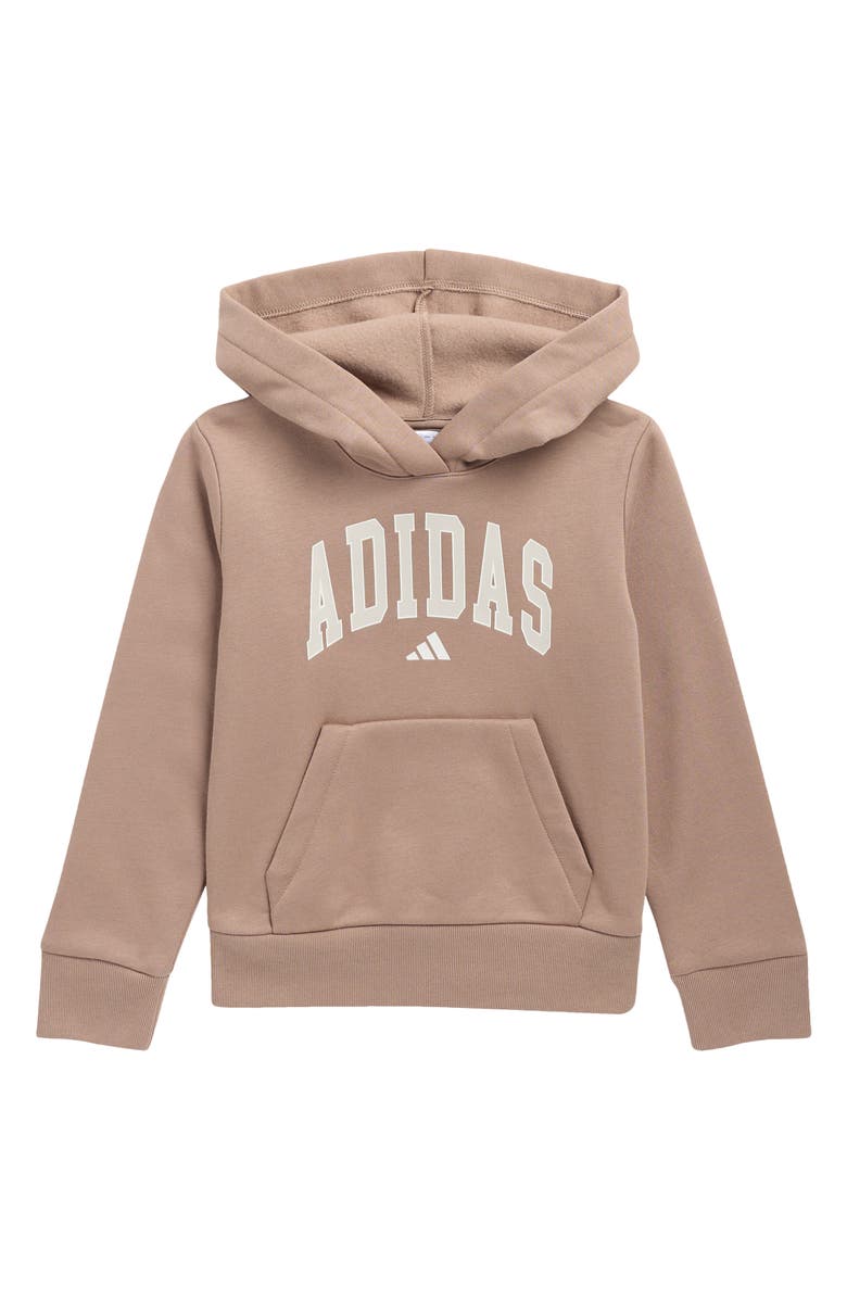 adidas Kids' Varsity Fleece Hoodie, Main, color, Chalky Brown