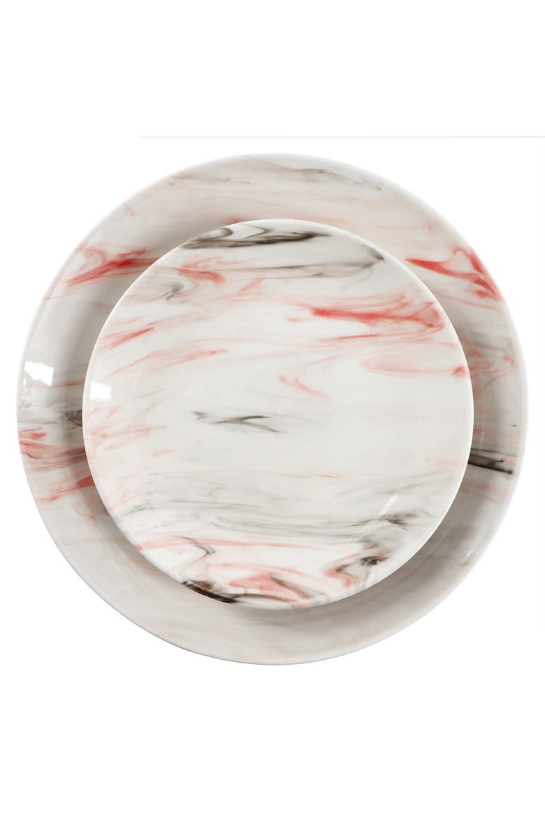 Fine Marble 16 Piece Porcelain Dinnerware Set, Alternate, color, Grey