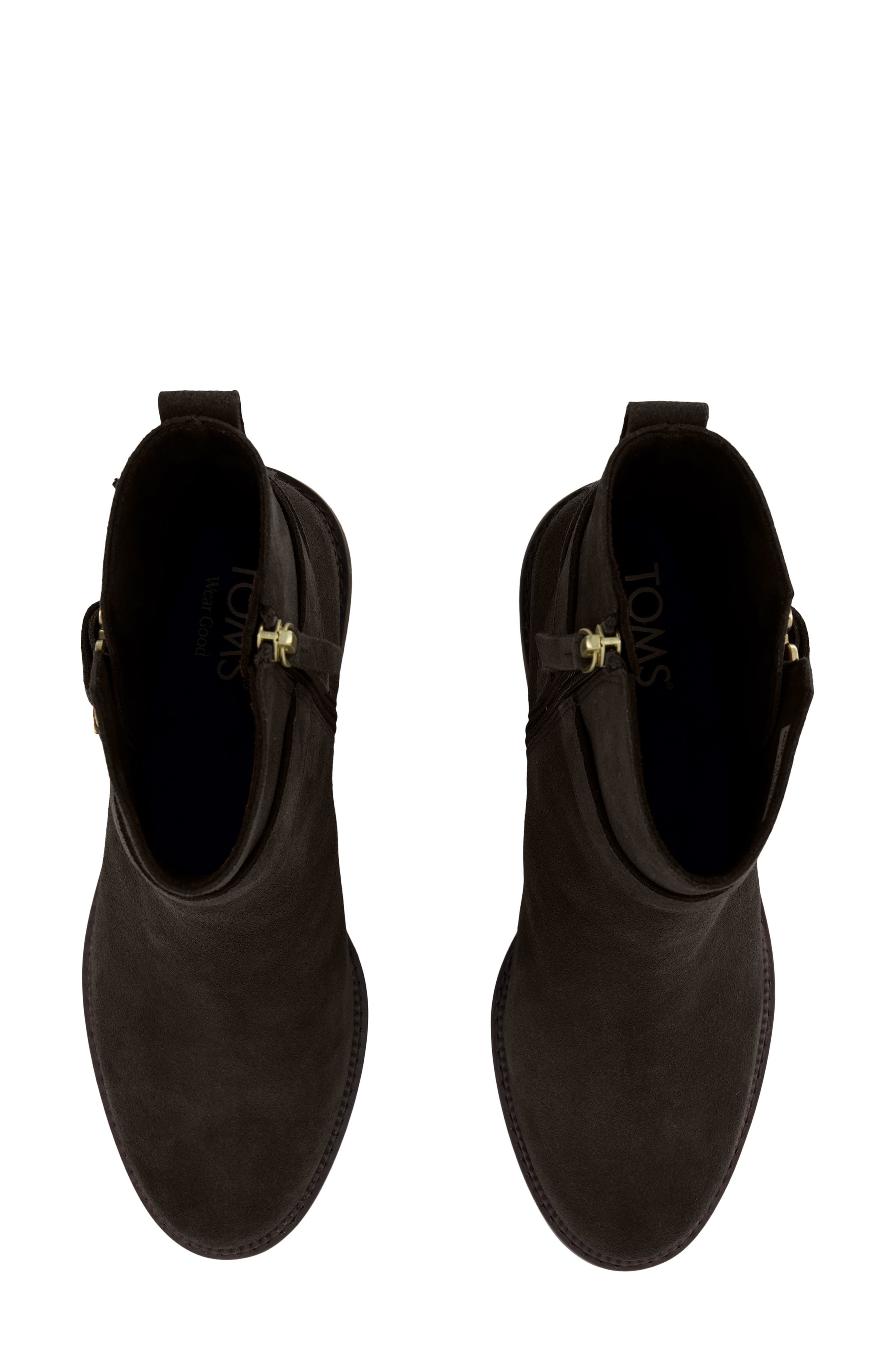 Hailey Buckle Bootie, Alternate, color, DARK BROWN