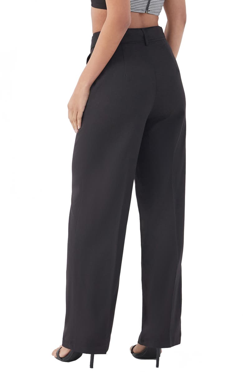 4th & Reckless Skylar Tie Waist Wide Leg Trousers, Alternate, color, 