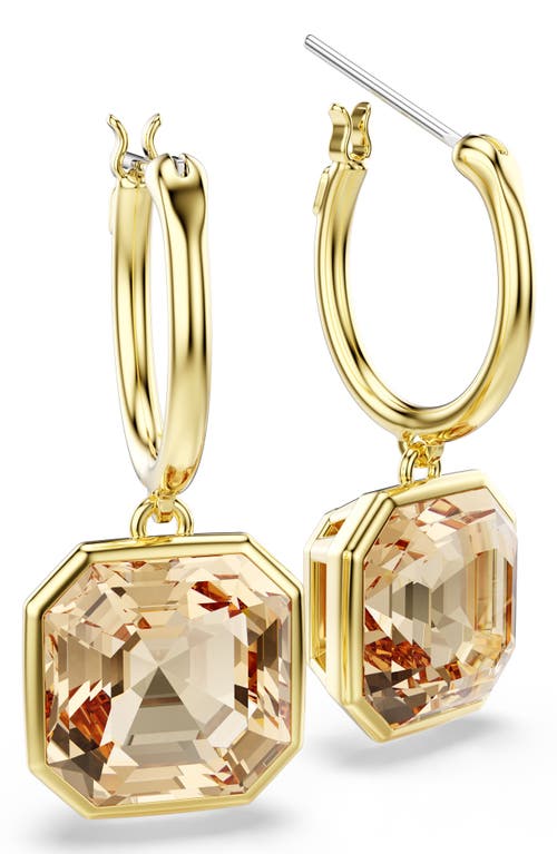 Swarovski Millenia Square Cut Gold-tone Plated Earrings In Gold