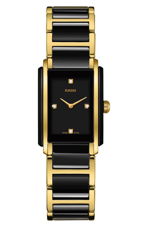 RADO Integral Diamonds Bracelet Watch, 22mm x 33mm in Gold/black 