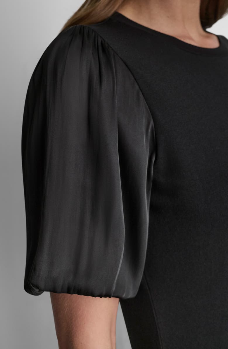 DKNY Mixed Media Top, Alternate, color, Black