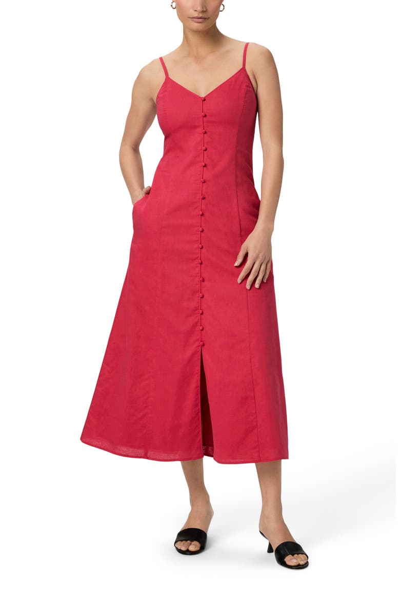 Modena Linen & Cotton Midi Sundress, Alternate, color, PETUNIA