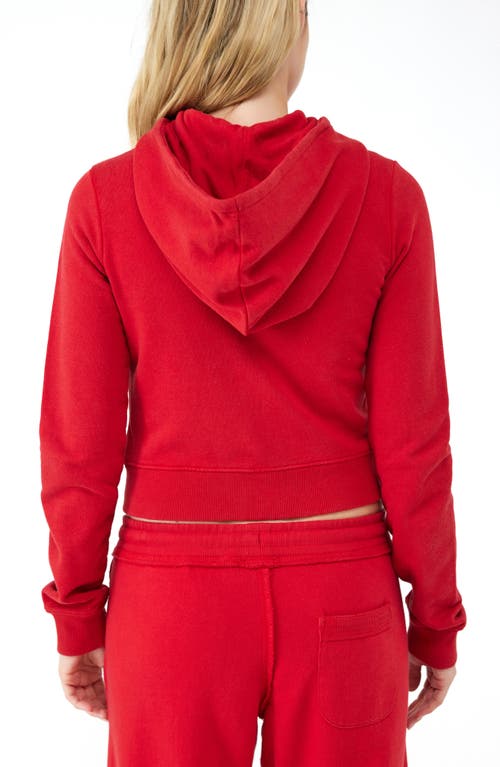 Bdg Urban Outfitters Shrunken Nyc Appliqué Zip Hoodie In Red
