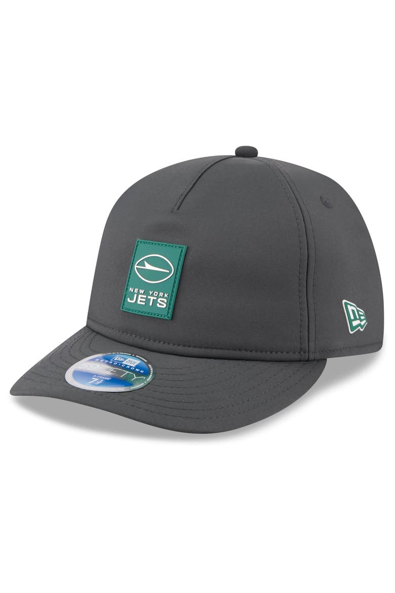 Men's New Era Charcoal New York Jets 2025 Sideline Cold Weather Retro Crown 59FIFTY Fitted Hat, Main, color, Charcoal