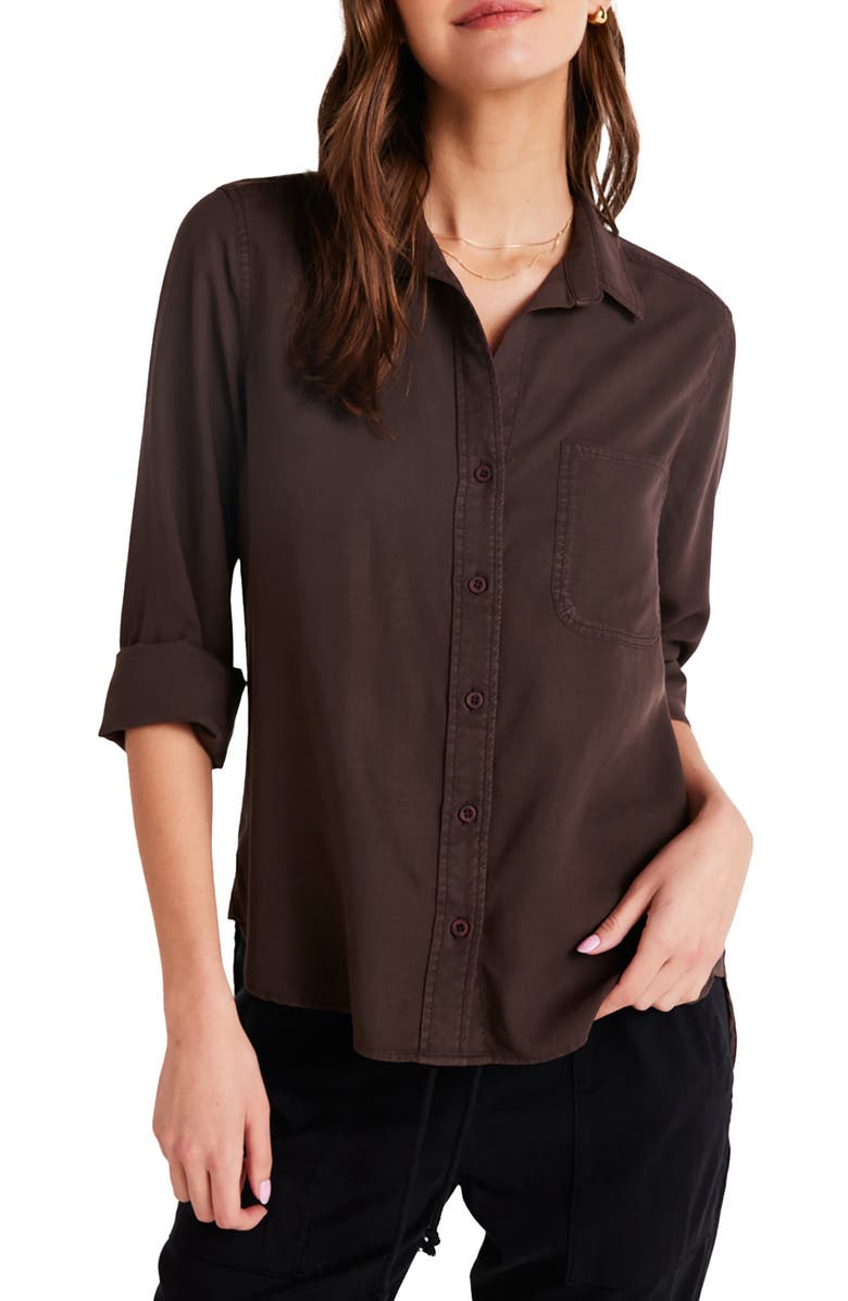 Bella Dahl Shirttail Button-Up Shirt, Main, color, Chestnut Brown