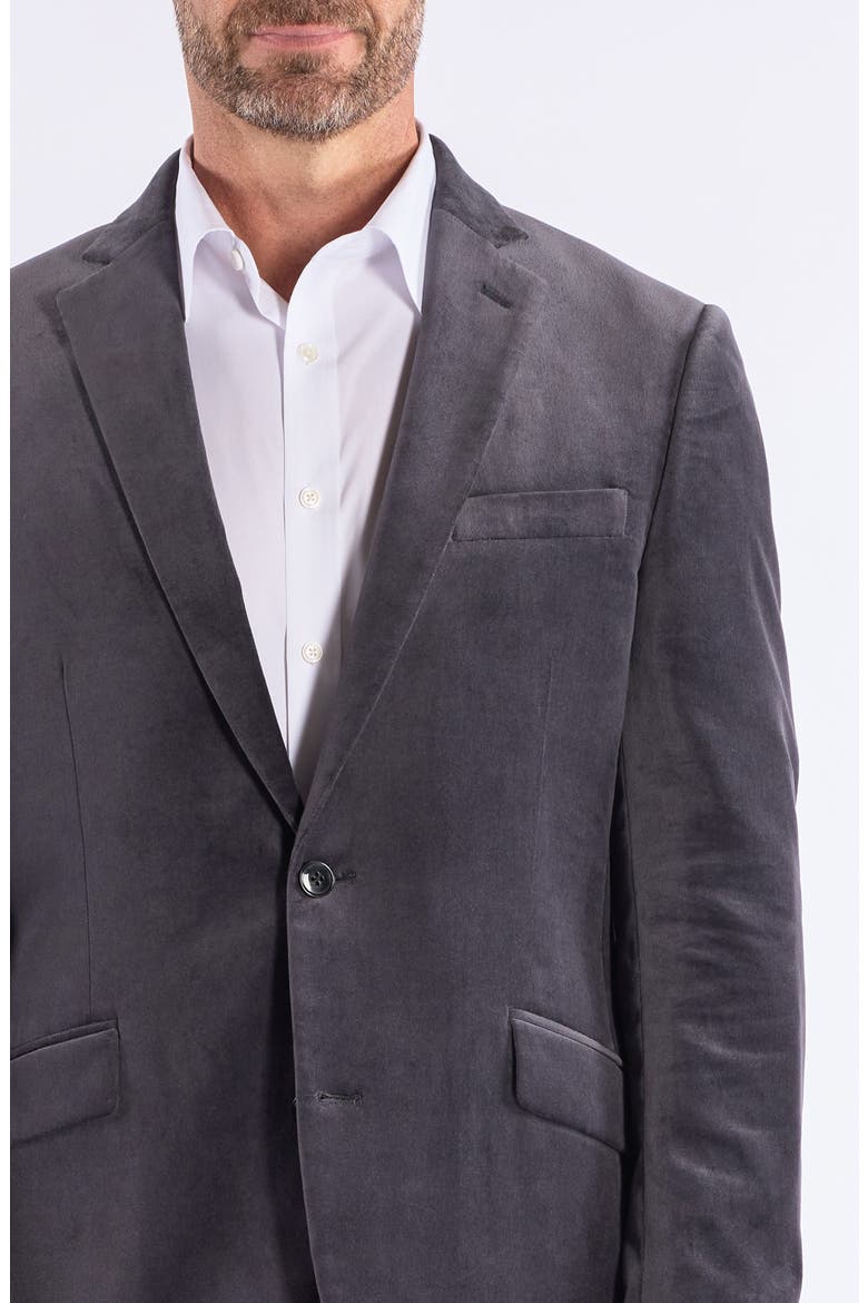 Mid Grey Velvet Blazer, Alternate, color, MID GREY
