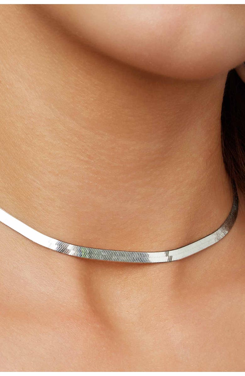 Oradina Mirage Herringbone Necklace in Sterling Silver, Alternate, color, Silver
