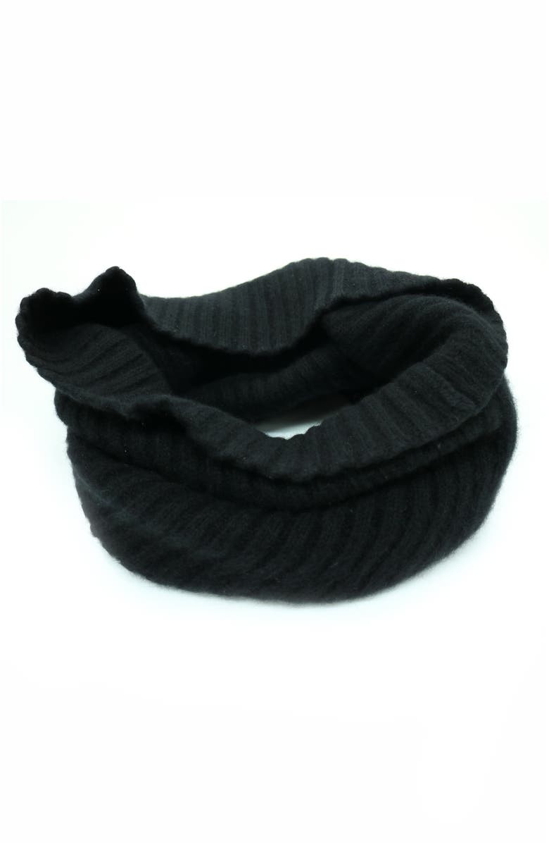 Portolano Cashmere chunky neck warmer, Main, color, Black