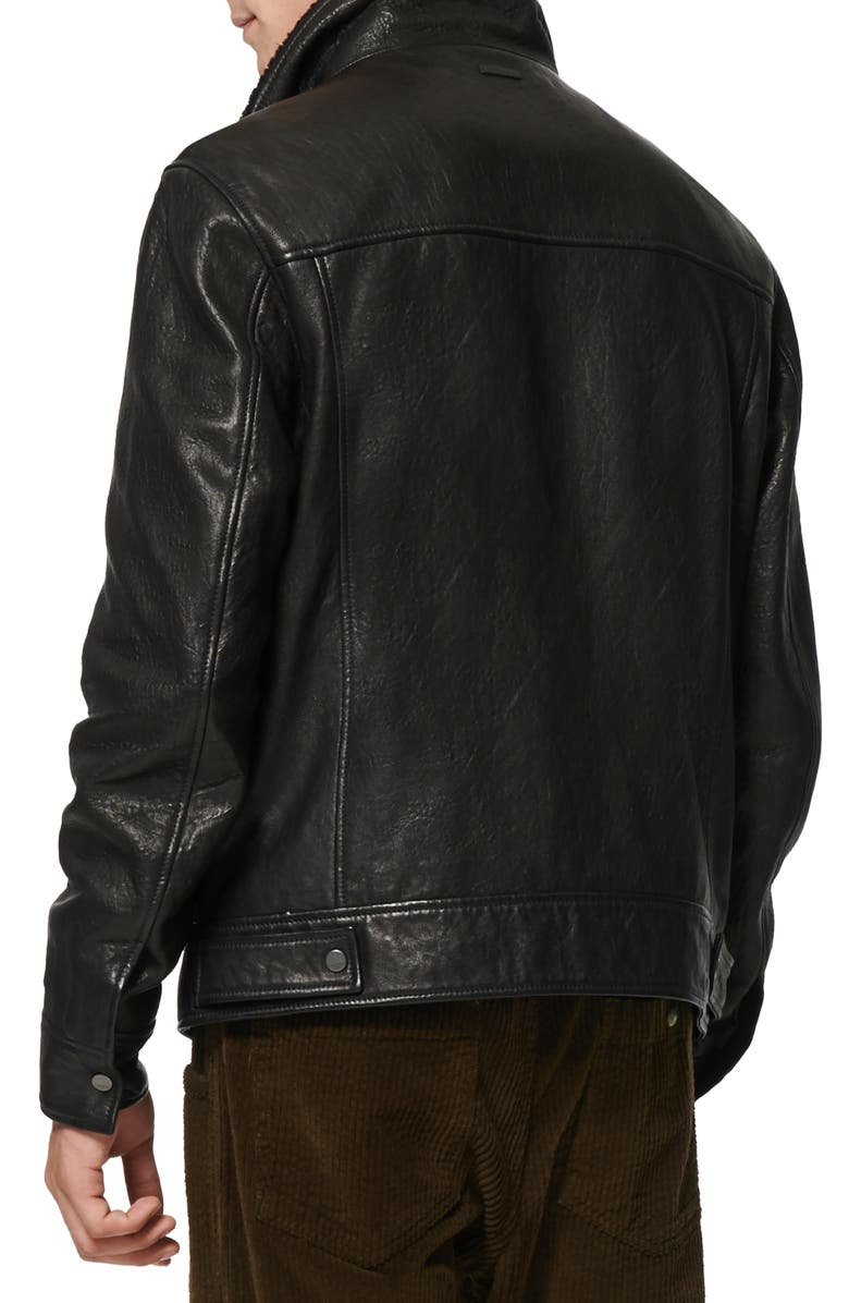 Andrew Marc Augustine Leather Jacket with Genuine Shearling Collar, Alternate, color, 