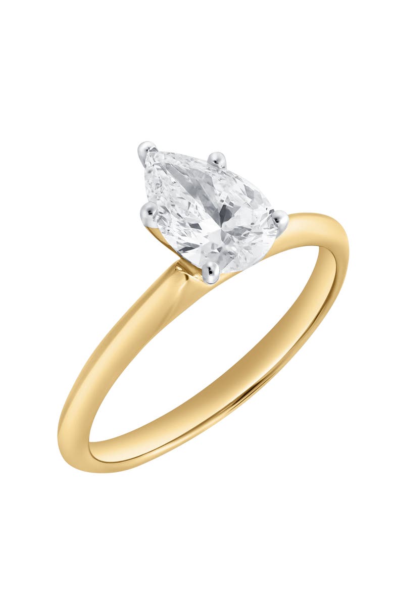 LuvMyJewelry Jana 14K Yellow Gold Pear Lab Grown Diamond Solitaire Engagement Ring - 1 Ct, Alternate, color, 14K Yellow Gold
