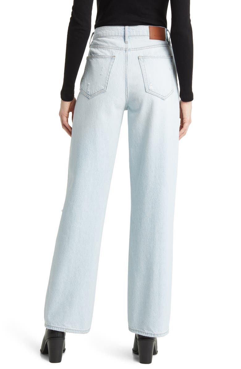 HIDDEN JEANS Ripped Straight Leg Jeans, Alternate, color, Light Wash