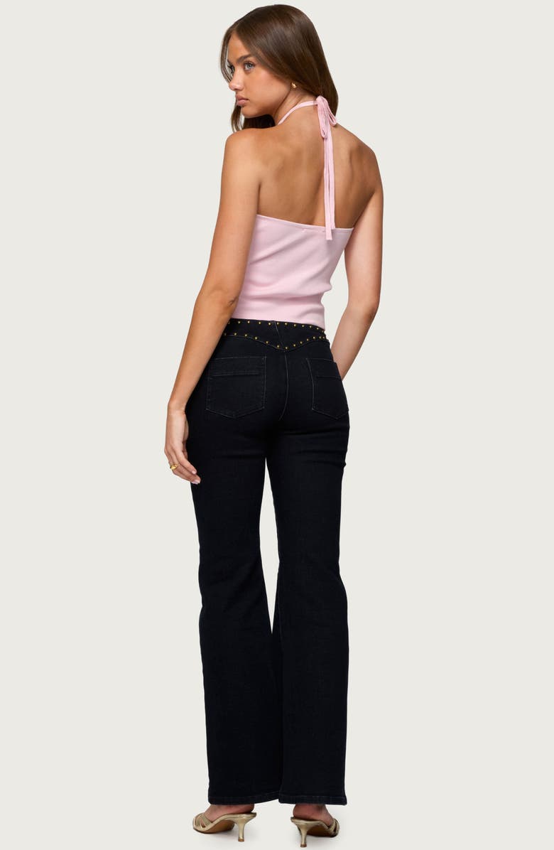 EDIKTED Hollis Crop Cotton Blend Halter Top, Alternate, color, Light-Pink