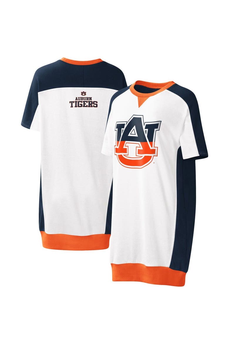 Women's G-III 4Her by Carl Banks White Auburn Tigers Home Run T-Shirt Dress, Main, color, White