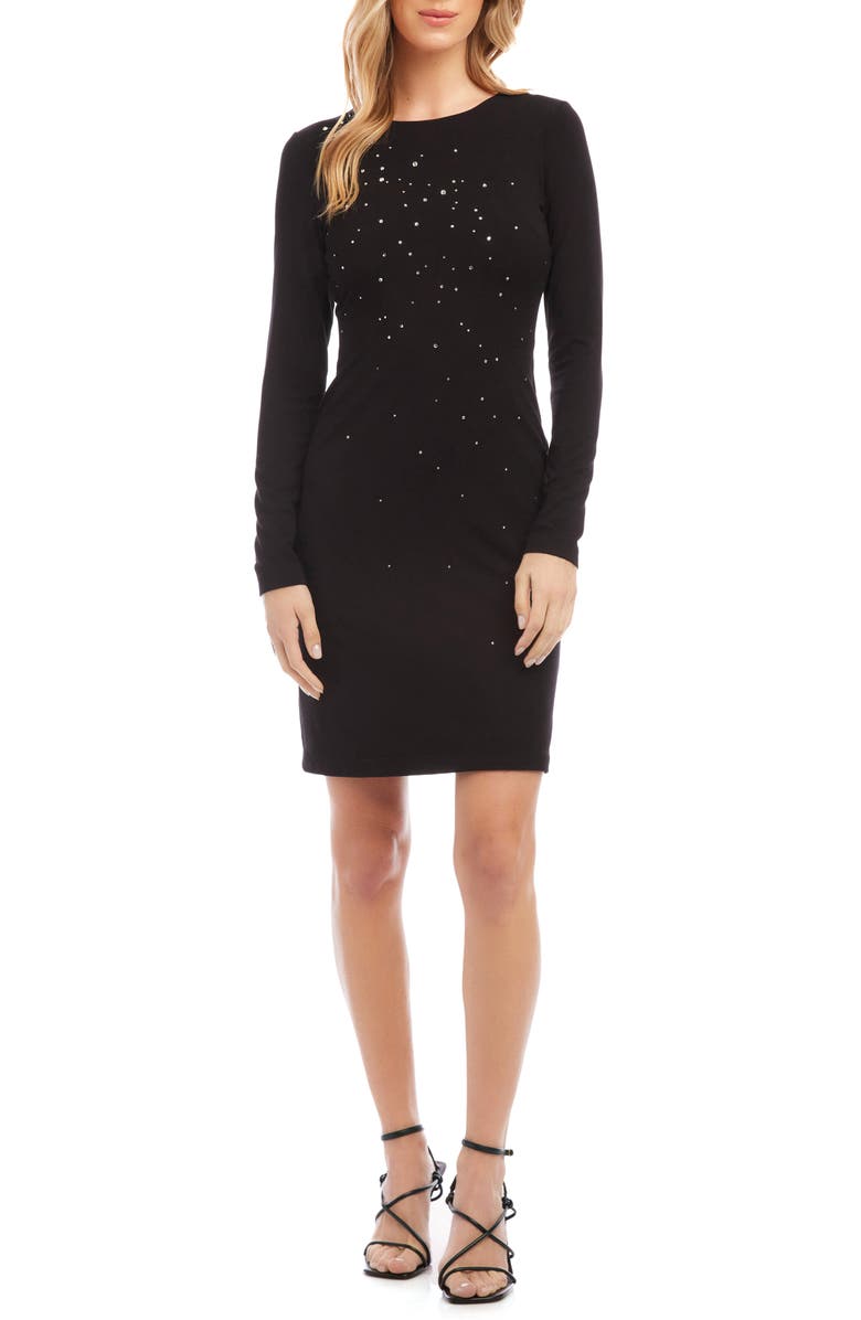 Karen Kane Sequin Long Sleeve Sheath Dress, Main, color,