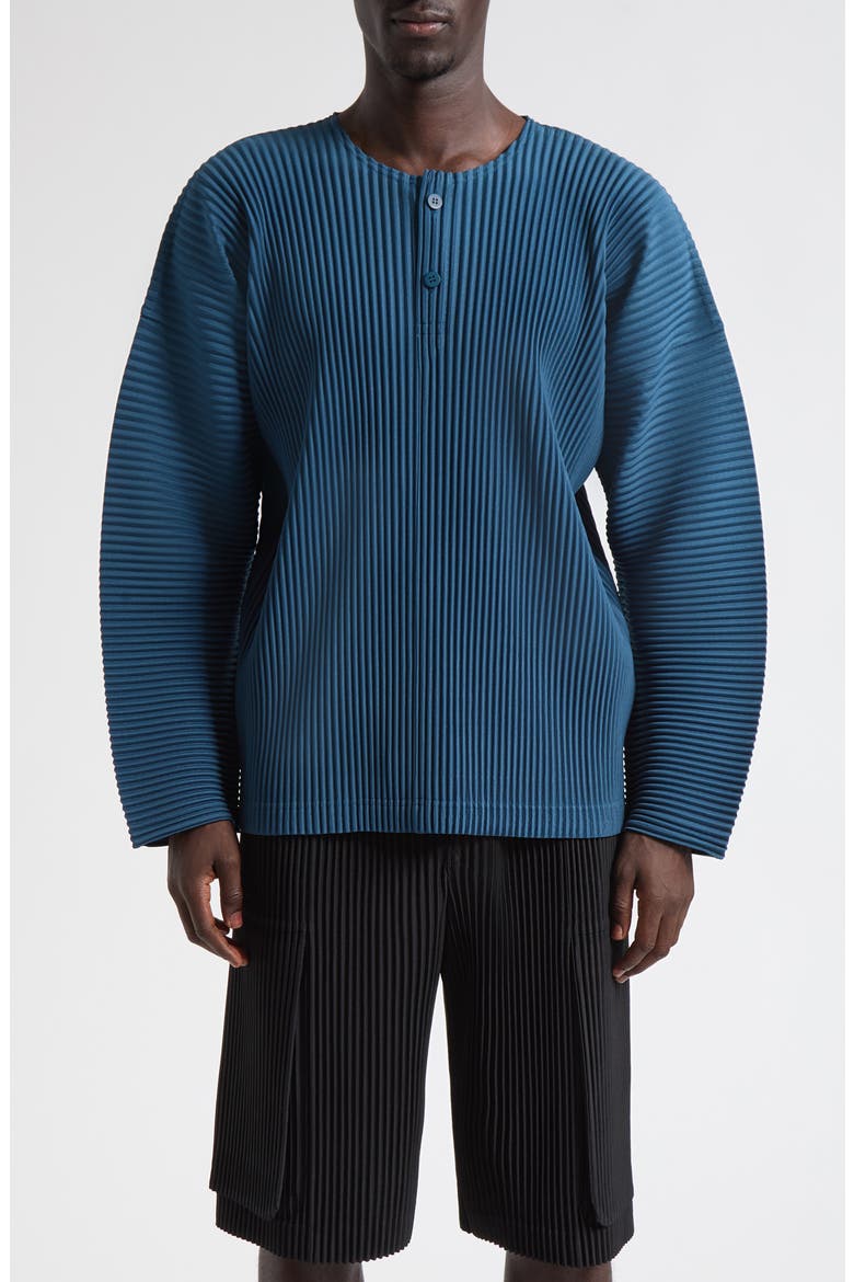 Monthly Colors September Pleated Henley, Main, color, SHADOW BLUE