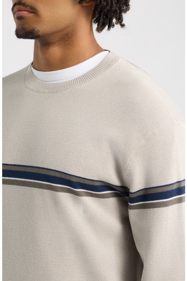 Stripe Cotton Sweater, Alternate, color, GREY HEATHER WADE STRIPE